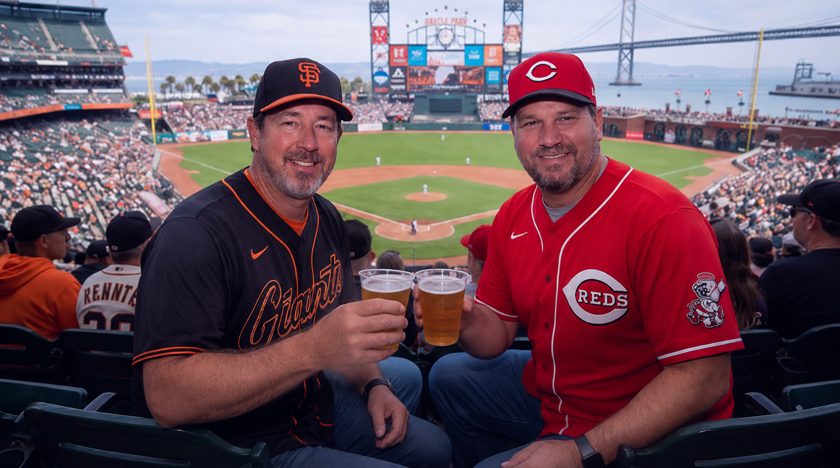 Dennis and Brian at Oracle Park, Reds vs Giants